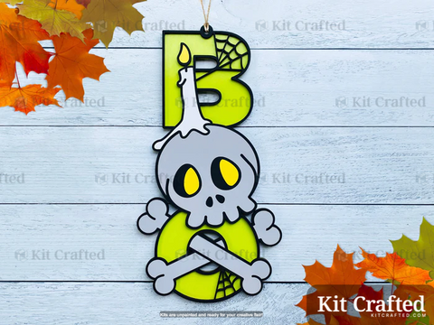 Cute Skull & Crossbones - Halloween Boo Sign