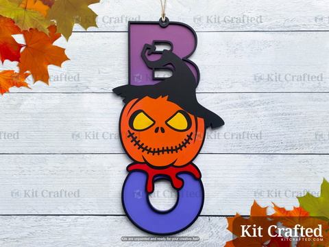 Jack o Lantern With Witch Hat - Halloween Boo Sign