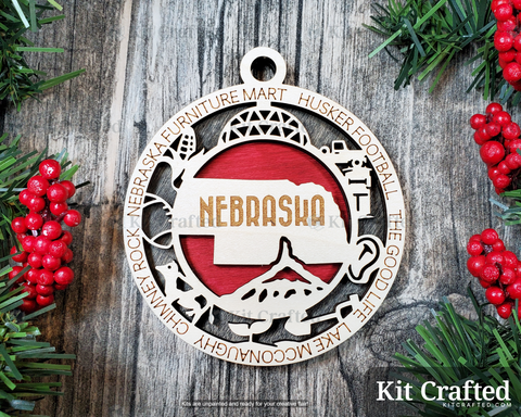 Nebraska State Ornament