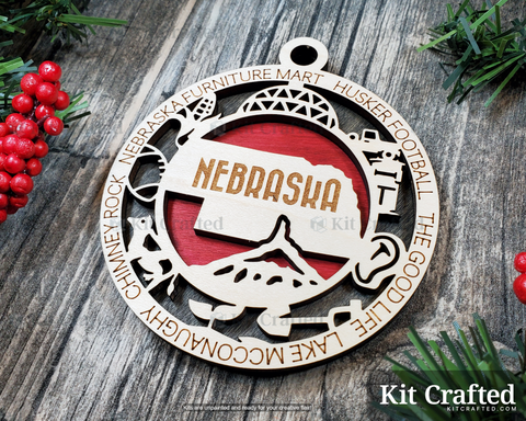 Nebraska State Ornament